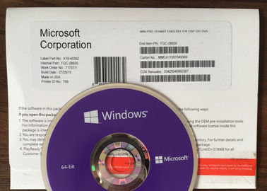4GB 메모리 Windows 10 Pro 제품 키 64비트 활성화 DVD 및 COA