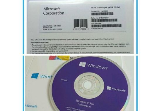 소매 키 윈도우 10 프로 Oem 팩 온라인 활성화는 10 DVD 박스를 얻습니다