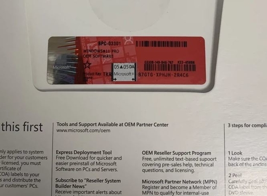 Coa 스티커 상자가 있는 Microsoft Windows 11 Pro 제품 키